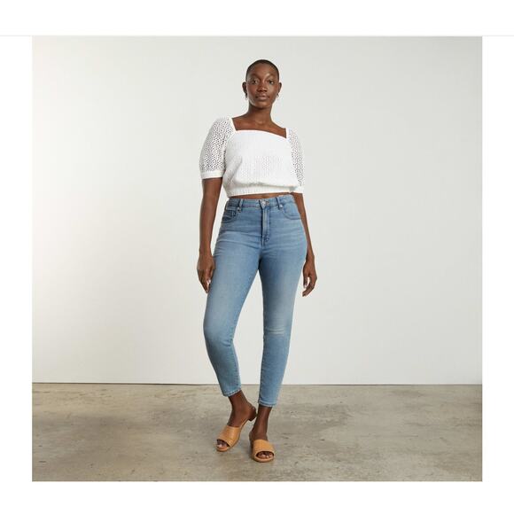 Everlane The Curvy Way-high Skinny Jean Faded Blue 30R - Picture 4 of 10